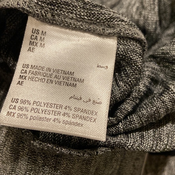 JM Collection Wide Leg Metallic Textured Pull On Pants. Black Silver Party. Sz M - Picture 8 of 8